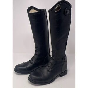 NEW Parlanti Passion Field Riding Boots Kids EU 31/13 Black Leather Equestrian